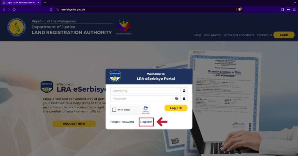 LRA eSerbisyo Register